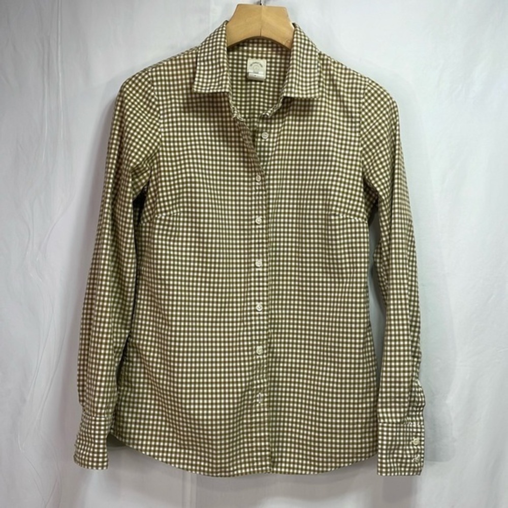 🪸 J.Crew camel and white gingham Check the perfect shirt